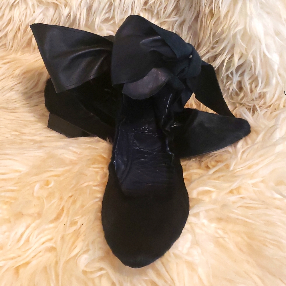 Dusica Dusica Black Pony Leather Ballet Flat Size 36